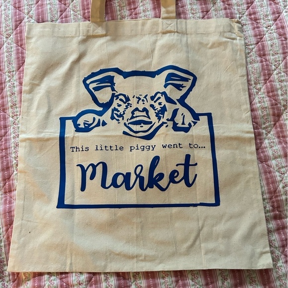 Handbags - Cloth shopping bag- this little piggy went to market- new